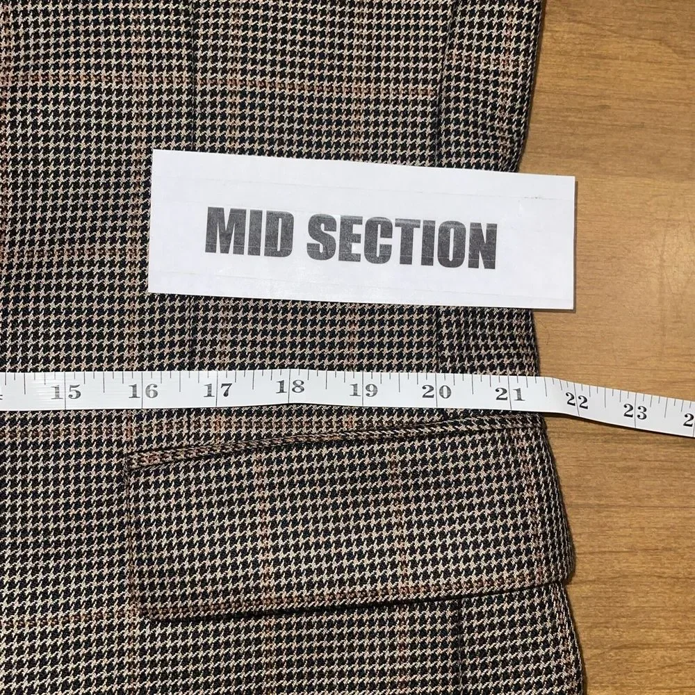 Jos‎ A Bank Blazer Men 42R 55% Silk 45% Camel Hair Houndstooth Windowpane